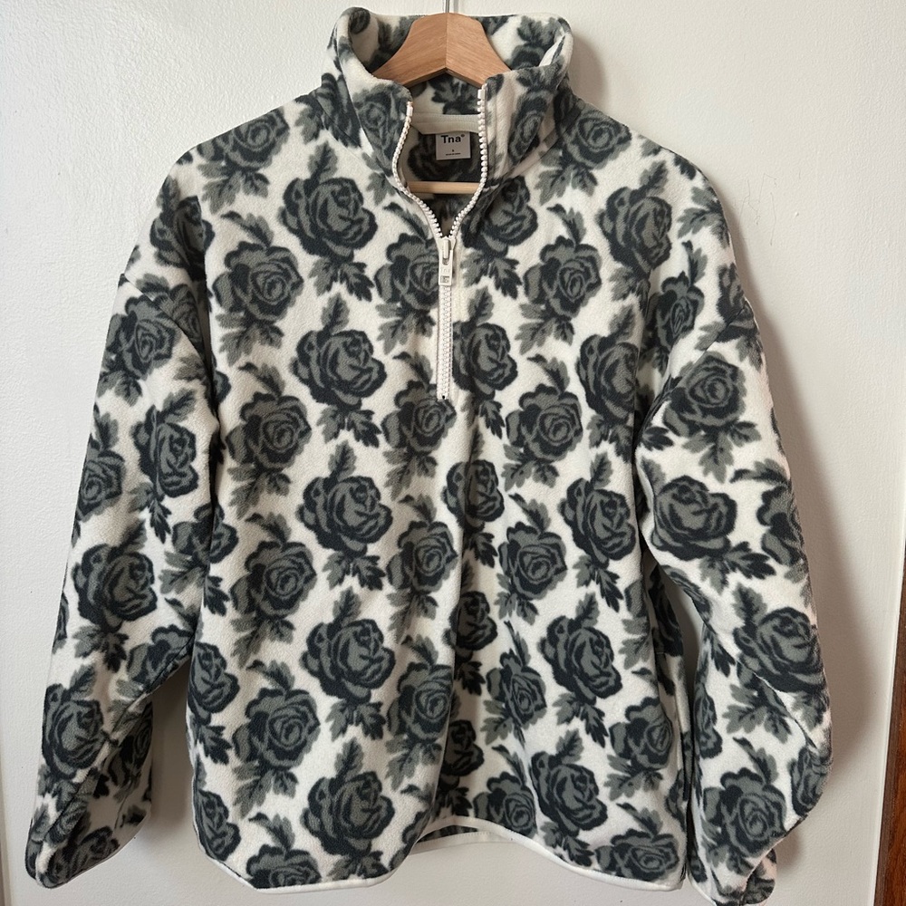 TNA Black and Gray Rose Teddy Quarter Zip